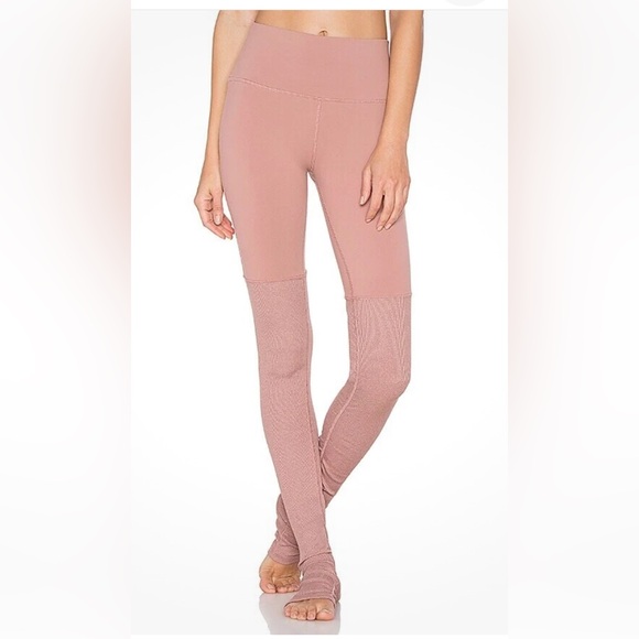 ALO Yoga High Waisted Goddess Leggings L Mauve Dusty Pink Rosewater Ballerina - Picture 1 of 7